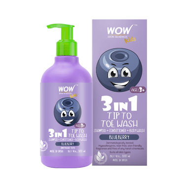 WOW Skin Science Kids 3 In 1 Tip To Toe Wash Blueberry