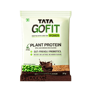 Tata Go Fit Plant Protein For Women, Gut-Friendly Probiotics Rich Chocolate