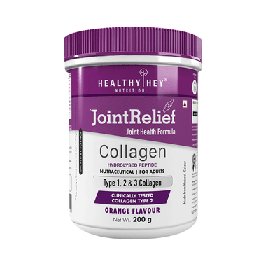 HealthyHey Nutrition Joint Relief With Collagen Type 1, 2 & 3 | Flavour Powder Orange Flavour