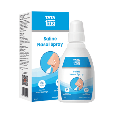 Tata 1mg Saline Nasal Spray to Clears Nasal Congestion, Moisturise Nasal Passages and Daily Cleansing of the Nose
