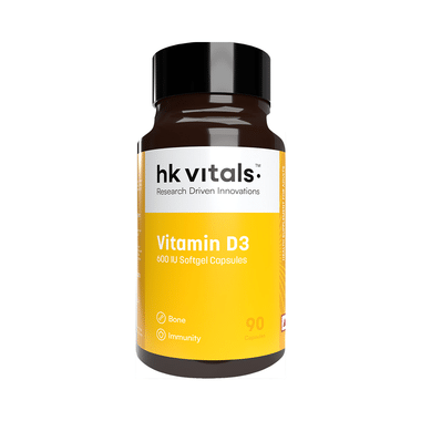 Healthkart HK Vitals Vitamin D3 for Bones, Immunity & Muscles | Soft Gelatin Capsule