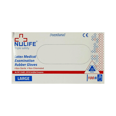 Nulife Latex Medical Examination Powdered Gloves Large