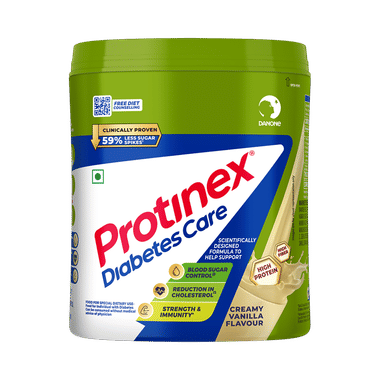 Protinex Diabetes Care Powder | 59% less post meal sugar spikes from day 1 | High protein | High fibre & Clinically proven low GI formula Creamy Vanilla