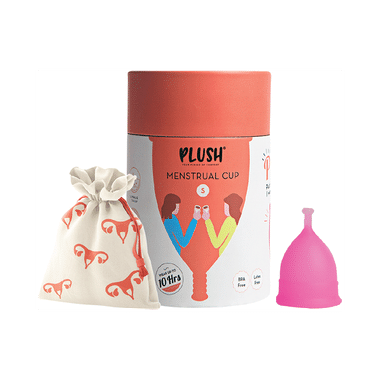 Plush Reusable Menstrual Cup With Cotton Carry Pouch Small