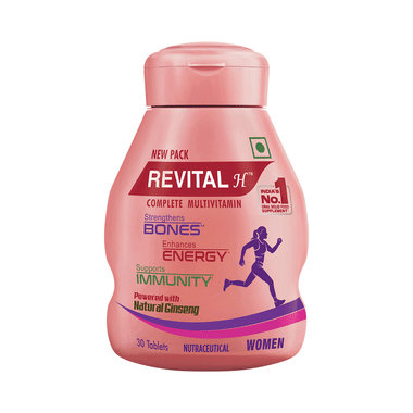 Revital H Woman Tablet with Multivitamins, Calcium, Zinc & Natural Ginseng | For Daily Immunity, Strong Bones & Energy