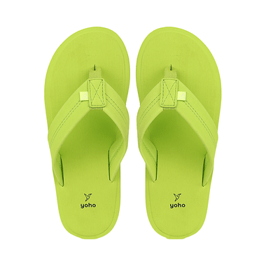 Yoho Lifestyle Doctor Ortho Soft Comfortable and Stylish Flip Flop Slippers for Men Lemon Green 9