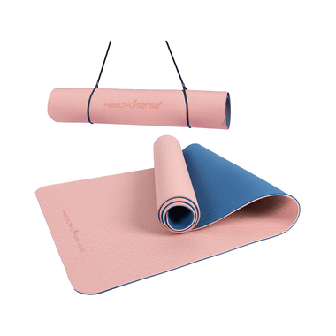 HealthSense YM 601 Yoga Mat With Carry Rope Tpe Pink & Blue