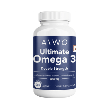 AIWO Ultimate Omega 3 Double Strength Fish Oil 1000mg For Heart Health | Capsule