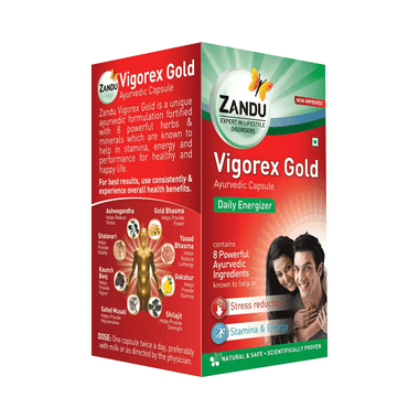Zandu Vigorex Gold Capsule | Manages Stress & Builds Energy & Stamina