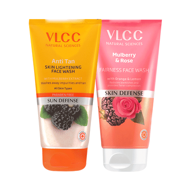 VLCC  Anti-Tan Skin Lightning Face Wash (150gm) & Mulberry & Rose Face Wash (150ml)