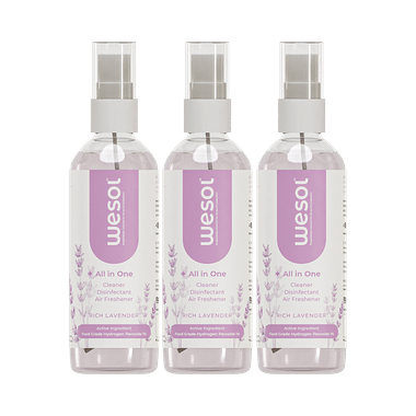 Wesol Food Grade Hydrogen Peroxide 1% All In One Multi Surface Cleaner Liquid, Disinfectant And Air Freshner (100ml Each) Fresh Lavender