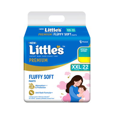 Little's Premium Baby Diaper Pants | Fluffy Soft Pants | Anti Rash - 12Hrs | No Nasties | XXL
