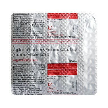 Vogloyd 3D Forte 2mg/1000mg/0.3mg Tablet SR