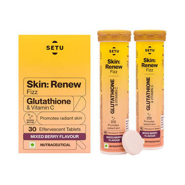 Setu Skin: Renew Fizz Glutathione & Vitamin C Tablets (15 Each) Mixed Berry