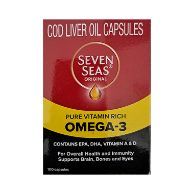 Seven Seas Original Cod-Liver Oil Capsule | For Brain, Bones, Eyes & Immunity | Source of Vitamins A, D, EPA & DHA | Nutrition Formula