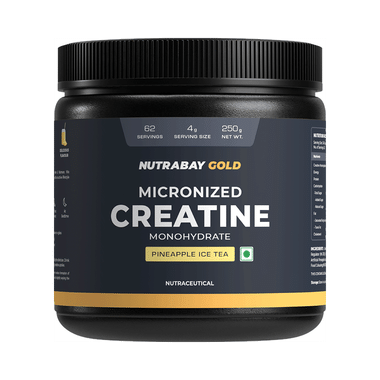 Nutrabay Gold Micronized Creatine Monohydrate Powder Pineapple Ice Tea