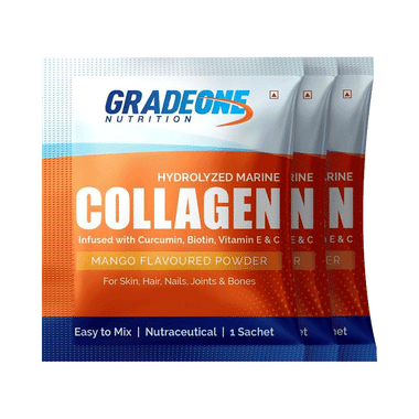 Gradeone Nutrition Marine Collagen Powder Sachet For Skin Hair Nails & Joints (10gm Each)