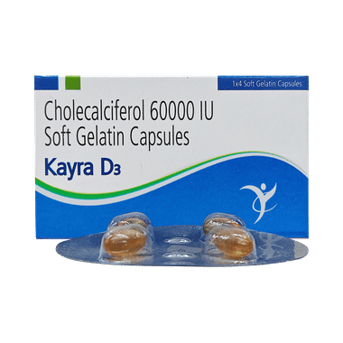 Kayra D3 60000IU Soft Gelatin Capsule