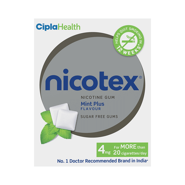 Nicotex Nicotine Sugar Free 4mg Chewing Gums Mint Plus
