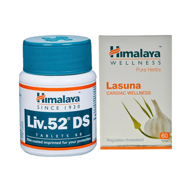 Himalaya Combo Pack Of Liv. 52 DS Tablet (60) & Lasuna Tablet (60)