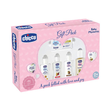 Chicco Baby Moments Baby Caring Gift Pack Set (7 Items) Pink