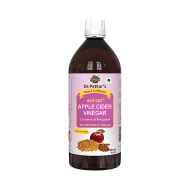 Dr. Patkar's Apple Cider Vinegar With Cinnamon, Fenugreek & The Mother | Raw & Filtered For Sugar & Diabetes Control