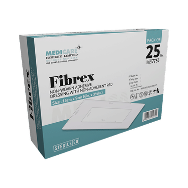 Medica Fibrex Non-Woven Adhesive Dressing With Non-Adherent Pad 9cmX15cm