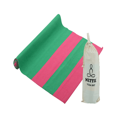 Nettie Yoga Mat with Free Carry Bag Leaf green & Neon pink