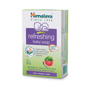 Himalaya Refreshing Baby Soap for Oily Skin | Paraben-Free | Clinically Tested & Hypoallergenic