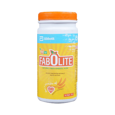 Fabolite Isabgol Husk Powder | Eases Constipation | Sugar-Free | Flavour Orange