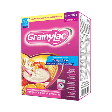 GrainyLac Multi Grain Multi Fruit With Milk Baby Food 8 Months Plus