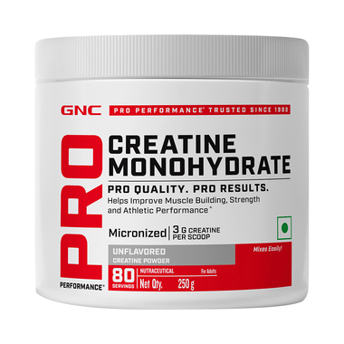 GNC Pro Performance Creatine Monohydrate 3000mg For Performance, Muscle Support & Energy | Powder Unflavoured