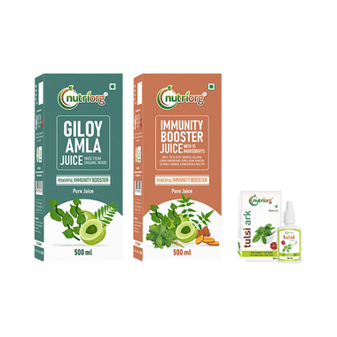 Nutriorg Immunity Booster Kit  (Giloy Amla Juice & Immunity Booster Juice 500ml Each And Tulsi Ark 30ml)