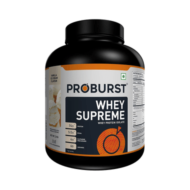 Proburst Whey Supreme Protein | With BCAAs & Glutamine For Muscle Recovery | Flavour Powder Vanilla Icecream