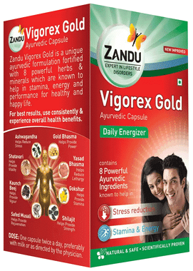 Zandu Vigorex Gold Capsule Manages Stress Builds Energy