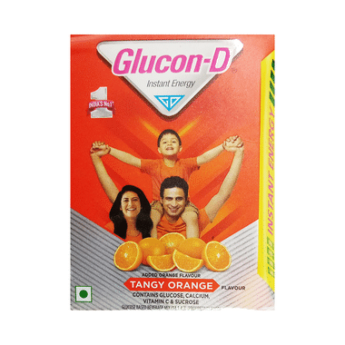 Glucon-D With Glucose, Calcium, Vitamin C & Sucrose | Nutrition Booster Tangy Orange