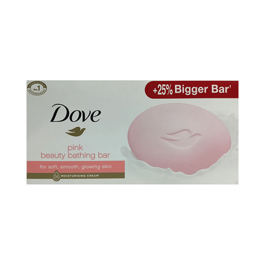 Dove Pink Beauty Bar- Soft, Smooth & Glowing Skin With Plant Based Cleansers (125gm Each)