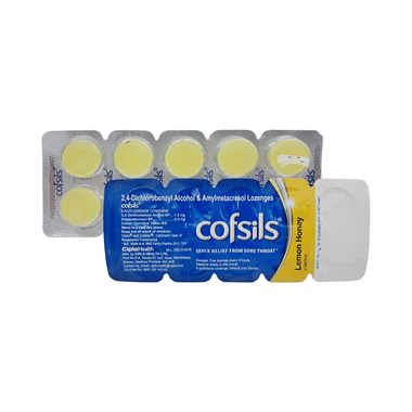 Cofsils Lozenges For Quick Relief From Sore Throat Honey Lemon