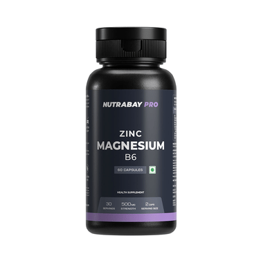 Nutrabay Pro Zinc Magnesium B6 For Recovery, Energy, Sleep Support & Fatigue Reduction | Capsule