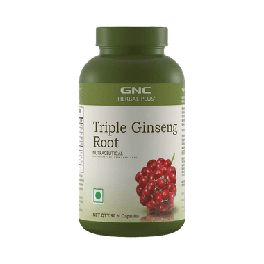 GNC Herbal Plus Triple Ginseng Root Capsule | For Energy & Vitality Support