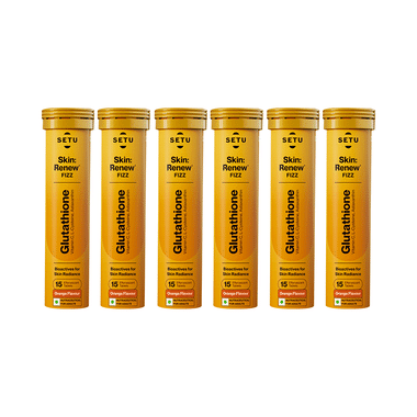 Setu Skin: Renew Fizz Glutathione & Vitamin C Tablets (15 Each) Orange