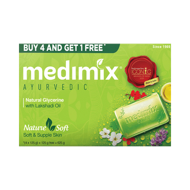 Medimix Ayurvedic Natural Glycerine Buy 4 Get 1 Free Soap (125gm Each)