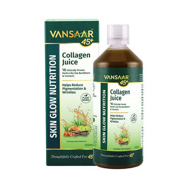 Vansaar 45+ Collagen Juice | Beauty Supplement for Women & Men with Vitamin C, Amla and Sea Buckthorn