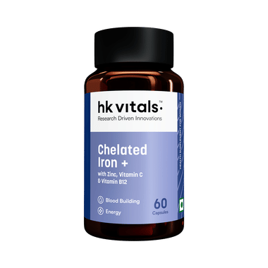 HK Vitals Vitals Iron + Folic Acid | With Zinc, Vitamin C & Vitamin B12 For Anaemia, Immunity & Energy | Capsule