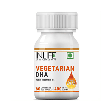 Inlife Algal DHA Vegetable Oil | Liquid Filled Veg Capsule For Heart & Brain Health