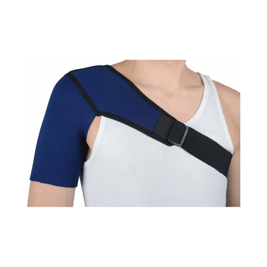 Medtrix Compression Neoprene Shoulder Brace Blue And Black Left