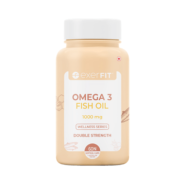 Exerfit Omega 3 Fish Oil 1000mg Double Strength Softgel Cap