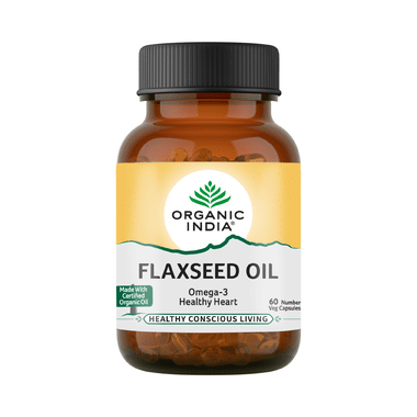 Organic India Flaxseed Oil Veg Capsule | Supports Heart Health