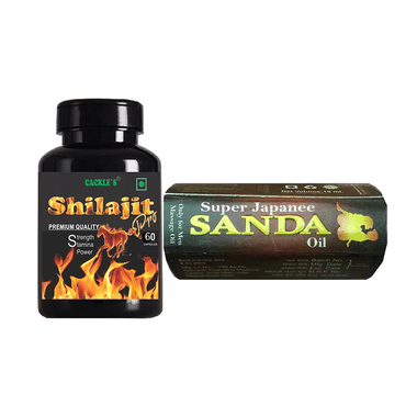 Cackle's Combo Pack of Super Japanee Sanda Oil 15ml & Shilajit Pro 60 Capsule