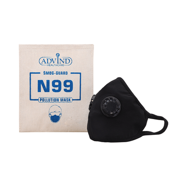 Advind Healthcare Smog Guard N99 Mask With 2 Valve L-XL Black